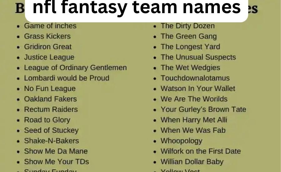 nfl fantasy team names